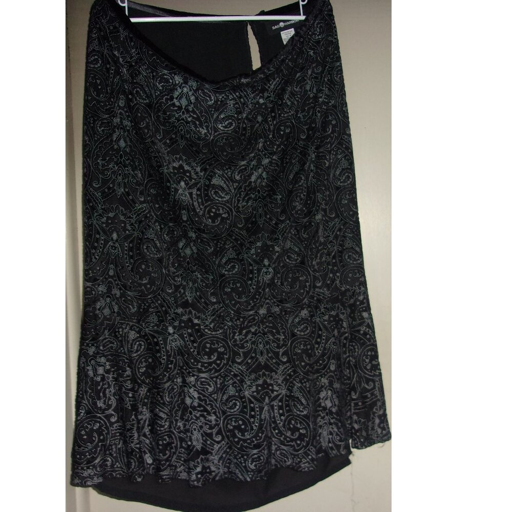 Attractive Sag Harbor Black/White Womens Plus Size 18 Skirt
